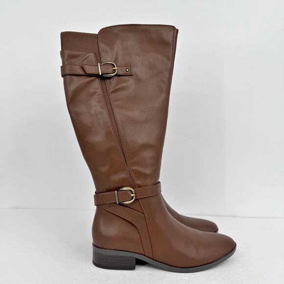 Naturalizer Womens Sahara Knee High Boot US 8 M EU 38.5 Wide Calf Dark Brown NIB - Picture 3 of 11